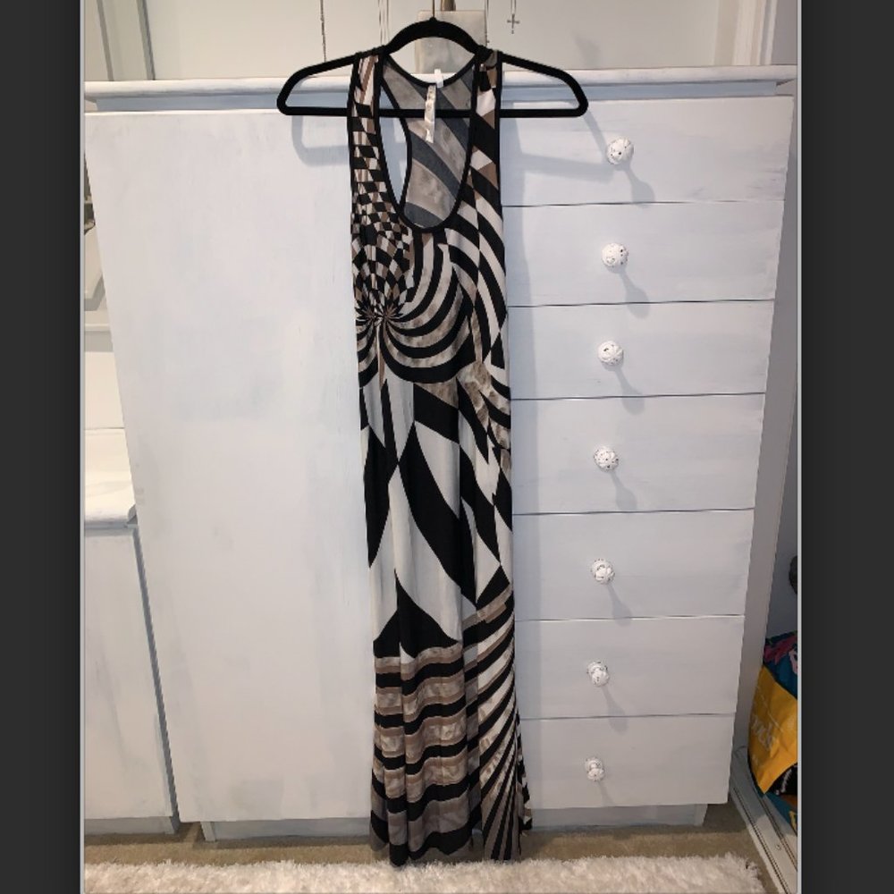 Black, White, Beige Long Sundress